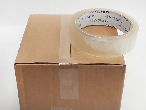 BOX of 144 Rolls Clear BOPP Stationery Tape 25mm 66m 35mu TCB256635 - 24 Packs of 6 Per Box