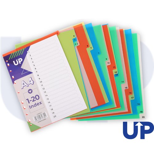 UP Index Polypropylene A4 1-20 White
