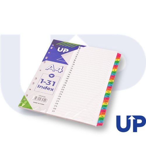 UP Index White Multicolour Tabs 1-31