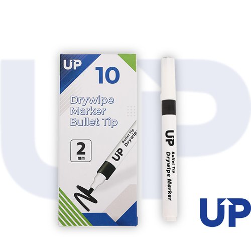 UP Drywipe Bullet Tip Marker Black (10)