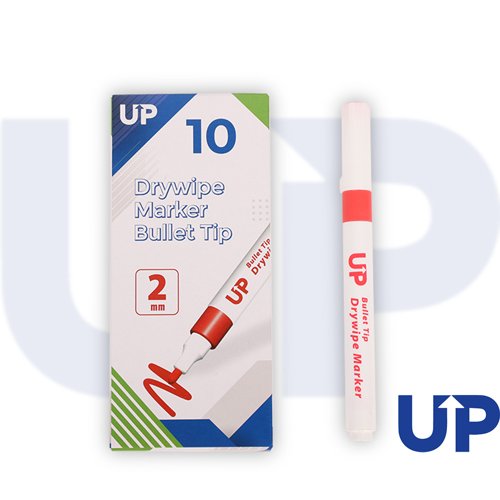 UP Drywipe Bullet Tip Marker Red (10)