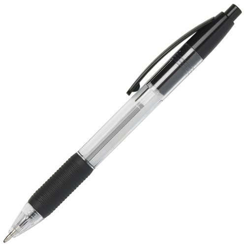 Ball Point Pens UP Retractable Rubber Grip Ballpoint Pen 0.7mm Black (10)