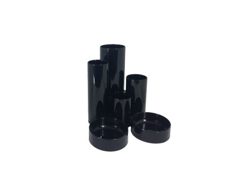 Deflecto Essentials Range Tierred Tube Style Desk & Pen Tidy - Black