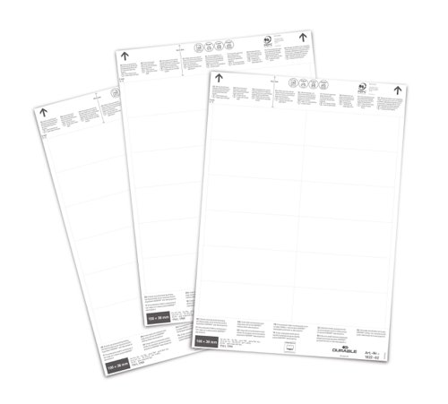 Durable Ticket Sheet Inserts 100x38mm