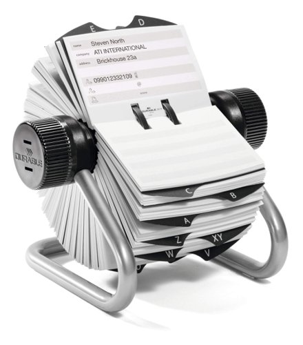 Durable TELINDEX Rotary File Silver