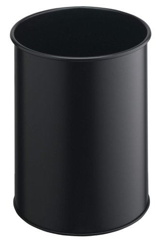 Durable Metal Waste Bin 15L Black