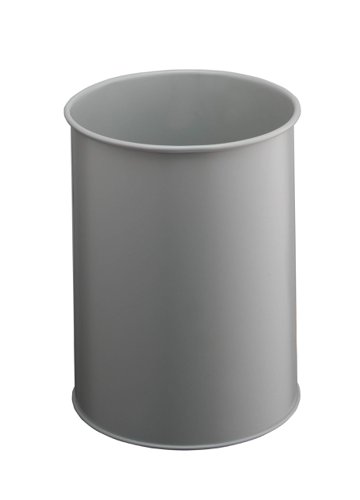 Durable Metal Waste Bin 15L Grey