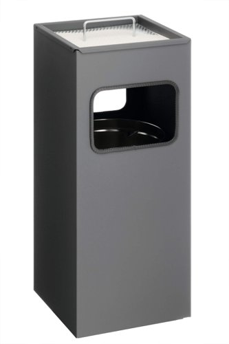 Durable Square Ashtray Bin 17L Charcoal