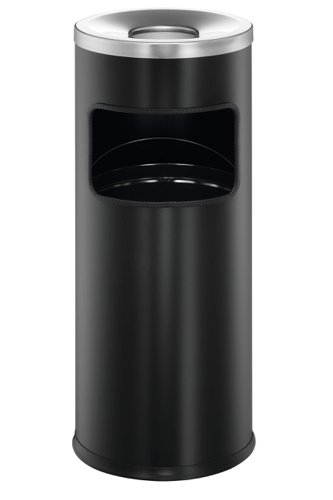 Durable Round Ashtray Bin 17L Black