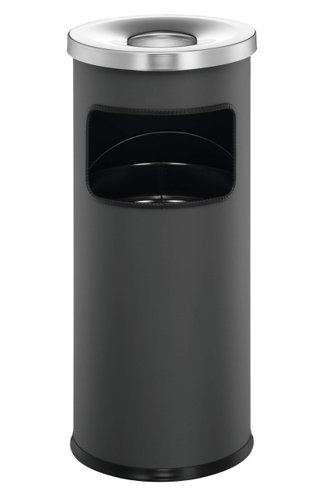 Durable Round Ashtray Bin 17L Grey