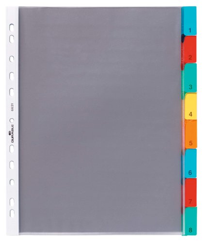 Durable 8 Part Numbered Index Divider