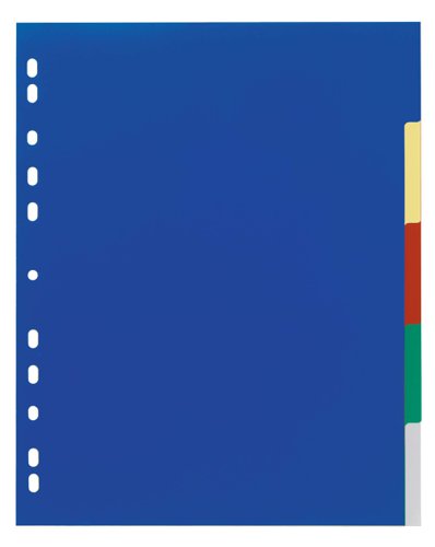Durable 5 Part Coloured Tab Index A4+
