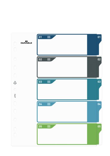 Durable 5 Part Numbered Index Divider