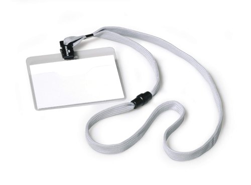Durable Lanyard Name Badge 60x90mm Grey