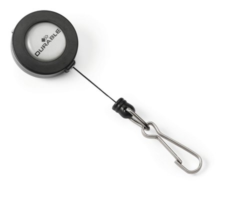 Durable Snap Hook Badge Reel Charcoal