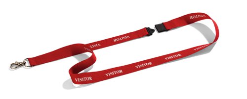 Durable Visitor" Lanyard Red"