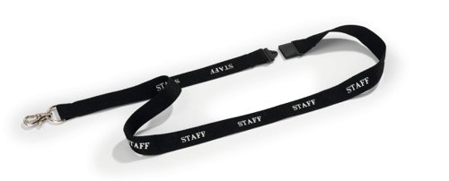 Durable STAFF" Lanyard Black"