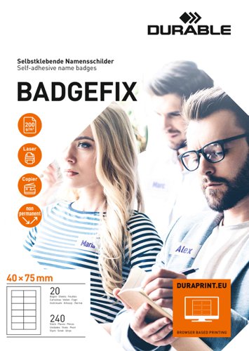 Durable BADGEFIX Self-Adhesive 40x75mm