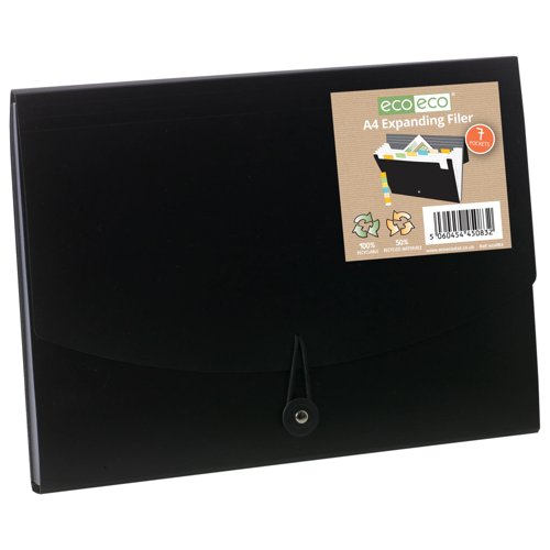 Eco Eco A4 50% Recycled Expanding File with 7 Pockets - Single