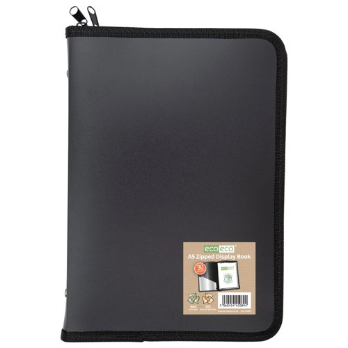 Eco Eco A5 50% Recycled Display Book with 30 Zipped Pockets - Single