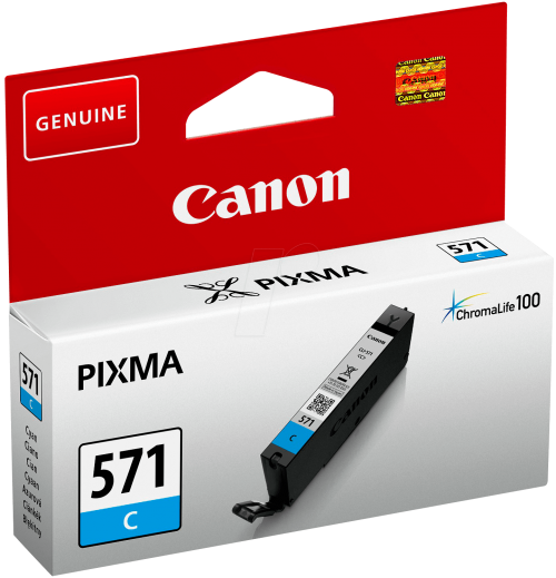 OEM Canon CLI-571C Cyan Original Ink Cartridge 0386C001