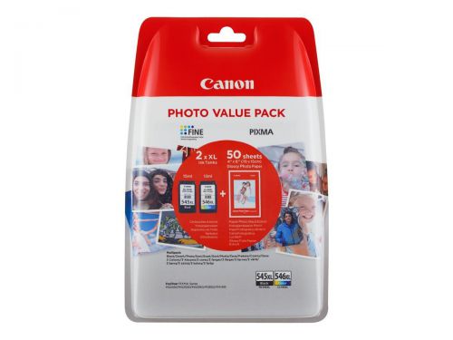 OEM Canon 8286B006 PG-545XL/CL546XL Printhead Cartridge+ Photo Paper Multi Pack