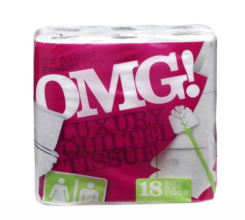OMG Standard Toilet Rolls White Pink