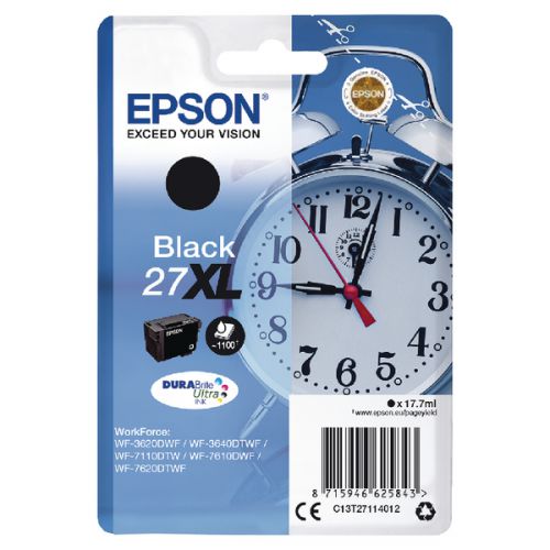OEM Epson 27XL High Capacity Black Ink Cartridge C13T27114012