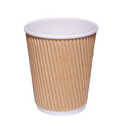 8oz Kraft Ripple Rib Cup PK25