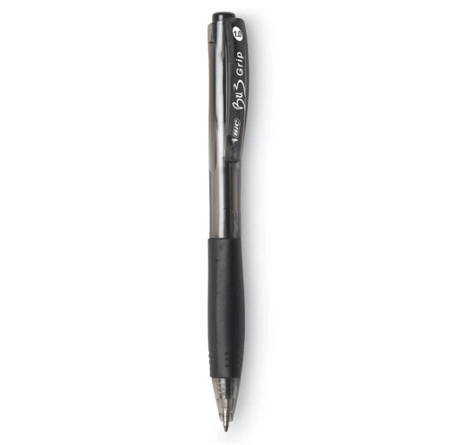 BIC BU3 Grip Retractable Black Ballpoint Pen Pack of 60