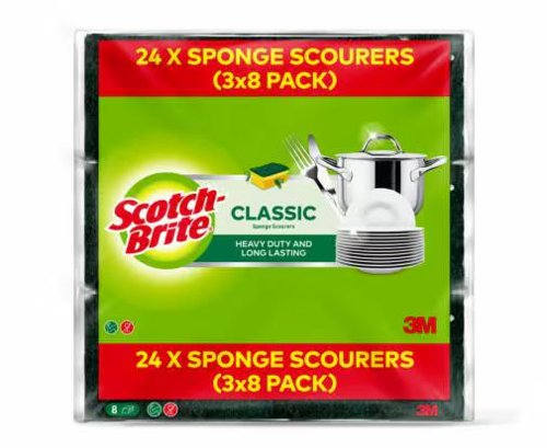 Scotch-Brite Classic Scrub Sponge, 8 pieces in pack