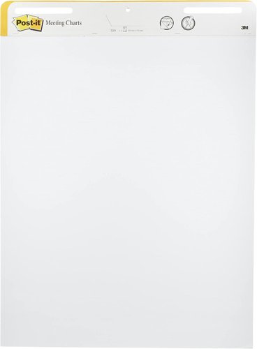 Post-it Super Sticky Self Stick Meeting Chart 559P-3, White, 63.5 cm x 76.2 cm, Promo Pack, 2 + 1 FREE Pads/Pack, 100% PEFC SGSCH-PEFC-COC-110078