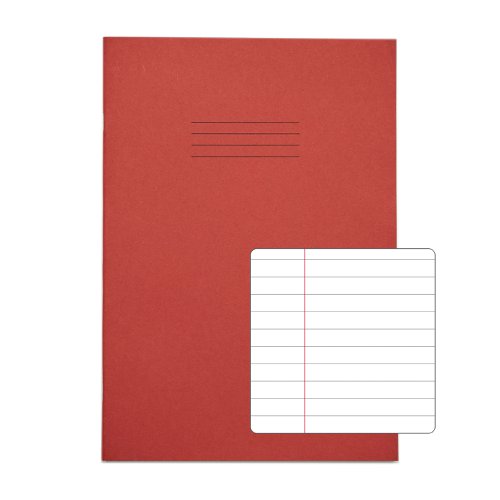 RHINO A4 Exercise Book 64 Page, Red, F8M (Pack of 50)
