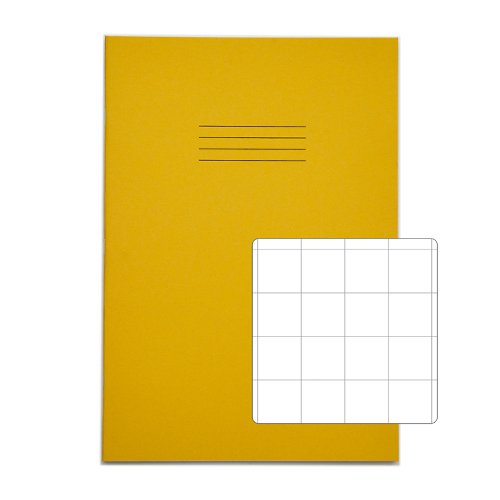 RHINO A4 Exercise Book 80 Page, Yellow, S20 (Pack of 50)