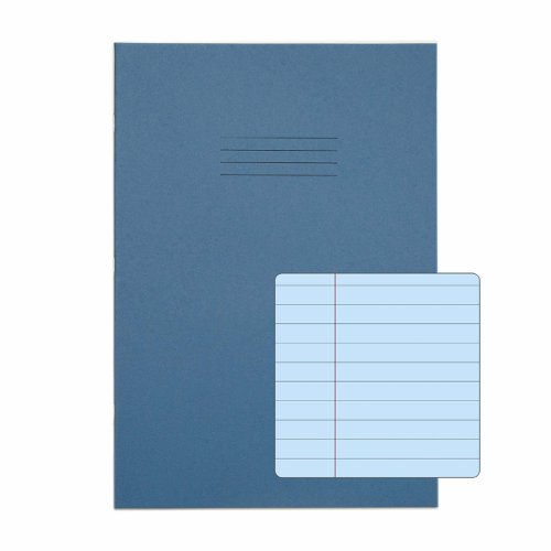 RHINO A4 Special Exercise Book 48 Page, Light Blue with Tinted Blue Paper, F8M (Pack of 10)