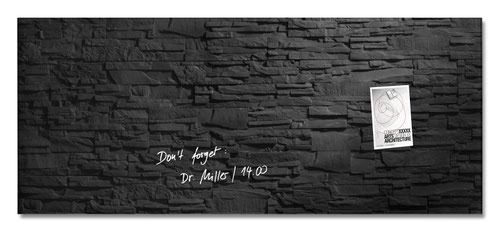 Wall Mounted Magnetic Glass Board 1300x550x18mm - Slate