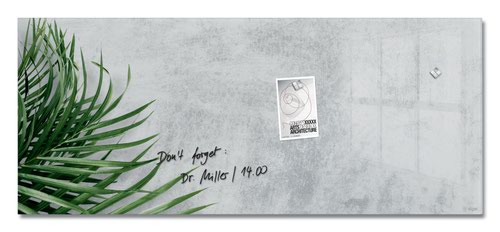 Wall Mounted Magnetic Glass Board 1300x550x18mm - Botanic Design