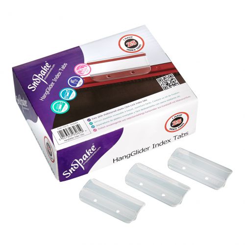 HangGlider Index Tab Plastic Holders Box of 25- 1 Box