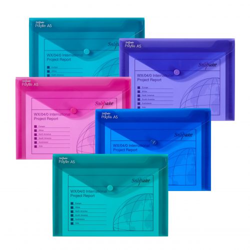 Polyfile A5 Electra Assorted- 5 Files