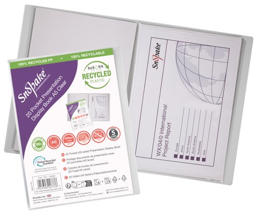Presentation Display Book 20 pocket / 40 sides to view A5 Clear- 1 Book