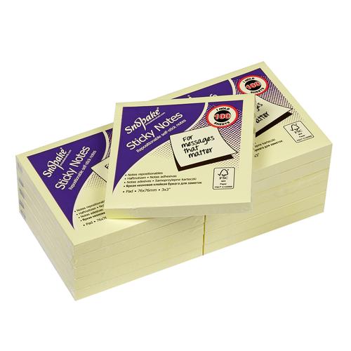 FSC Sticky Note Yellow, 100 Sheets- 12 Packs