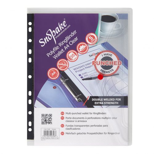 Polyfile RingBinder Wallet A4 Clear- 5 Files