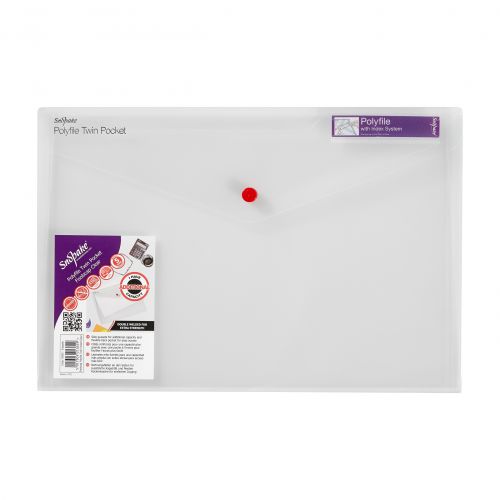 Polyfile Twin Pocket Foolscap Clear- 5 Files