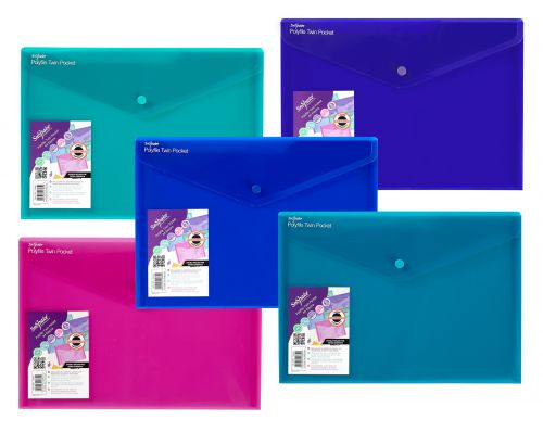 Polyfile Twin Pocket A4 Electra Asstd- 5 Files