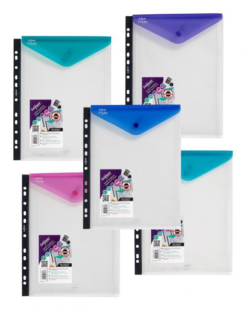 Polyfile RingBinder Wallet HC/P A4 Electra Colours- 5 Files
