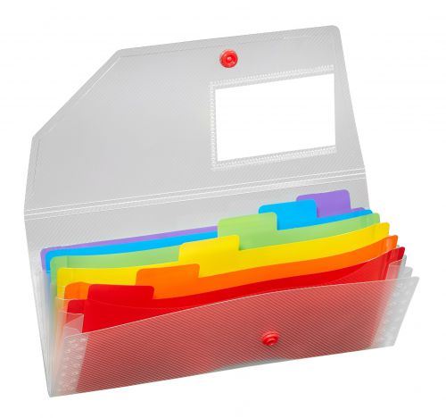 Rainbow 6 part Expanding Organiser DL- 1 Organiser