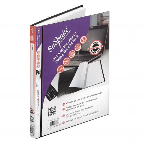 Presentation Display Book 40 Pocket / 80 sides to view A4 Black- 1 Book