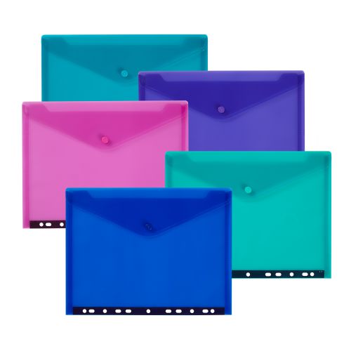 Polyfile RingBinder Wallet A4 Electra Asstd- 5 Files