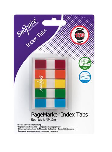 Index Tab PageMarker Assorted, 100 tabs- 12 B/Cards