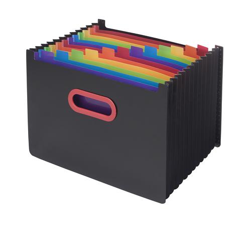 Rainbow & Black 13 part Desk Expander A4- 1 Organiser